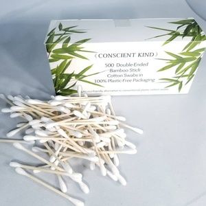 2 -500 Double-Ended Bamboo Stick Cotton Swabs